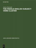 ISBN 9783112415917: The Middle English Subject-Verb Cluster