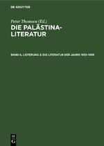 ISBN 9783112613993: Die Palästina-Literatur / Die Literatur der Jahre 1935–1939