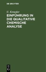 ISBN 9783112633090: Einführung in die qualitative chemische Analyse