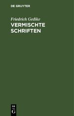 ISBN 9783112639399: Vermischte Schriften