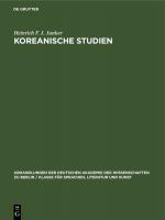 Junker, Heinrich F. J.: Koreanische Stud Junker, Heinrich F. J.: Koreanische Stud