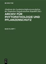 ISBN 9783112654675: Archiv für Phytopathologie und Pflanzenschutz / Archiv für Phytopathologie und Pflanzenschutz. Band 16, Heft 1