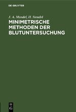 ISBN 9783112662113: Minimetrische Methoden der Blutuntersuchung