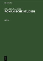 ISBN 9783112677018: Romanische Studien / Romanische Studien. Heft 16