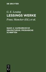 ISBN 9783112681794: G. E. Lessing: Lessings Werke / Hamburgische Dramaturgie. Prosaische Schriften