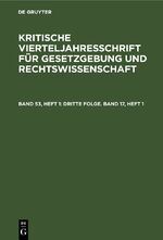 ISBN 9783112691632: Dritte Folge. Band 17, Heft 1