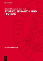 ISBN 9783112711965: Syntax, Semantik und Lexikon