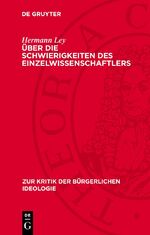 ISBN 9783112715086: Über die Schwierigkeiten des Einzelwissenschaftlers