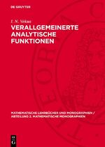 ISBN 9783112729540: Verallgemeinerte analytische Funktionen