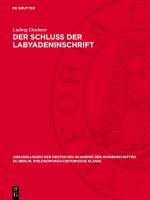 ISBN 9783112759684: Der Schluß der Labyadeninschrift