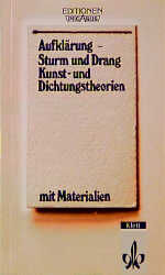 ISBN 9783123512704: Aufklärung - Sturm und Drang. Kunst und Dichtungstheorien