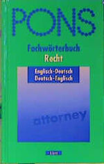 ISBN 9783125179516: PONS Fachwörterbuch Recht  Englisch-Deutsch, Deutsch-Englisch