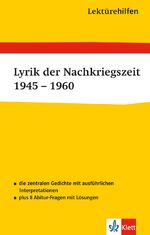 ISBN 9783129230138: Lektürehilfen Lyrik der Nachkriegszeit - 1945 - 1960