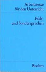 ISBN 9783150095102: Fach- und Sondersprachen