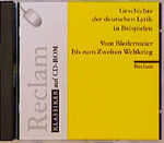 ISBN 9783151000181: Geschichte der deutschen Lyrik in Beispielen, 1 CD-ROM Vom Biedermeier bis zum Zweiten Weltkrieg. Sprecher: Wolfgang Höper. Für Windows ab 3.1