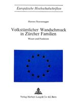 ISBN 9783261002242: Volkstümlicher Wandschmuck in Zürcher Familien: Wesen und Funktion