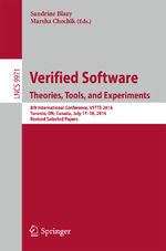 ISBN 9783319488684: Verified Software. Theories, Tools, and Experiments – 8th International Conference, VSTTE 2016, Toronto, ON, Canada, July 17–18, 2016, Revised Selected Papers