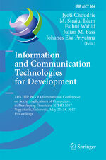 ISBN 9783319591100: Information and Communication Technologies for Development - 14th IFIP WG 9.4 International Conference on Social Implications of Computers in Developing Countries, ICT4D 2017, Yogyakarta, Indonesia, May 22-24, 2017, Proceedings