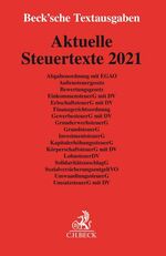 ISBN 9783406768002: Aktuelle Steuertexte 2021 – Textausgabe - Rechtsstand: 1. Januar 2021