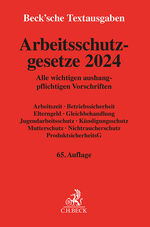 ISBN 9783406817069: Arbeitsschutzgesetze 2024 - Alle wichtigen aushangpflichtigen Vorschriften Arbeitszeit, Betriebssicherheit, Elterngeld, Gleichbehandlung, Jugendarbeitsschutz, Kündigungsschutz, Mutterschutz, Nichtraucherschutz, Produktsicherheitsgesetz - Rechtsstand: 1. J