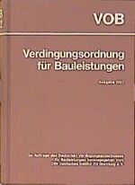 Verdingungsordnung für Bauleistungen – VOB 1992. Gesamtausgabe