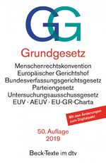 ISBN 9783423050036: Grundgesetz GG - mit Menschenrechtskonvention, Verfahrensordnung des Europäischen Gerichtshofs für Menschenrechte, Bundesverfassungsgerichtsgesetz, Parteiengesetz, Untersuchungsausschussgesetz, Gesetz über den Petitionsausschuss, Vertrag über die Europäis