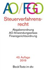 ISBN 9783423055482: Abgabenordnung mit Finanzgerichtsordnung und Nebengesetzen (AO/FGO). Steuerverfahrensrecht - AO-Anwendungserlass