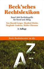 ISBN 9783423056014: Beck'sches Rechtslexikon, 3. und letzte Auflage 2003