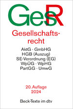 ISBN 9783423532594: Gesellschaftsrecht: AktG, GmbHG, HGB (Auszug), SE-Verordnung (EG), WpÜG, WpHG, PartGG, UmwG (Beck-Texte im dtv)