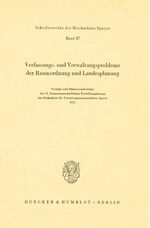 ISBN 9783428015719: Verfassungs- und Verwaltungsprobleme der Raumordnung und Landesplanung.