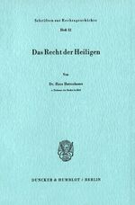 ISBN 9783428037841: Das Recht der Heiligen.