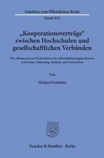 ISBN 9783428054541: "Kooperationsverträge" zwischen Hochschulen und gesellschaftlichen Verbänden.