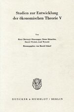 ISBN 9783428059133: Deutsche Nationalökonomie zu Beginn des 19. Jahrhunderts. - Studien zur Entwicklung der ökonomischen Theorie V.