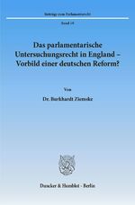 ISBN 9783428071081: Das parlamentarische Untersuchungsrecht in England - Vorbild einer deutschen Reform?