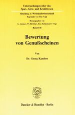 ISBN 9783428072262: Bewertung von Genußscheinen.