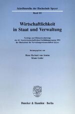 ISBN 9783428077687: Wirtschaftlichkeit in Staat und Verwaltung