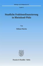 ISBN 9783428082896: Staatliche Fraktionsfinanzierung in Rheinland-Pfalz.