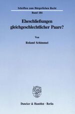 ISBN 9783428085880: Eheschließungen gleichgeschlechtlicher Paare?