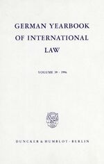 ISBN 9783428091799: German Yearbook of International Law / Jahrbuch für Internationales Recht.: Vol. 39 (1996).