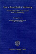 ISBN 9783428096237: Staat - Souveränität - Verfassung. - Festschrift für Helmut Quaritsch zum 70. Geburtstag.