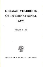 ISBN 9783428111350: German Yearbook of International Law - Jahrbuch für Internationales Recht. - Vol. 45 (2002).