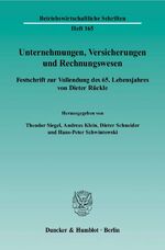 ISBN 9783428117116: Unternehmungen, Versicherungen und Rechnungswesen.