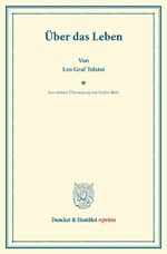 ISBN 9783428170340: Über das Leben. - Autorisierte Übersetzung von Sophie Behr.
