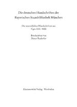 ISBN 9783447066181: Catalogus codicum manu scriptorum Bibliothecae Monacensis. (Handschriftenkatalog der Bayerischen Staatsbibliothek München) / Die deutschen ... Beschrieben von Dieter Kudorfer: ABT 6 / 12