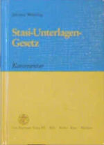 ISBN 9783452225153: Stasi-Unterlagen- Gesetz. Kommentar.