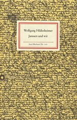 ISBN 9783458191612: Janssen und wir / Hrsg. von Thomas C. Garbe - Insel-Bücherei Nr. 1161 - Top-Exemplar der Erstausgabe von 1996 mit Bauchbinde