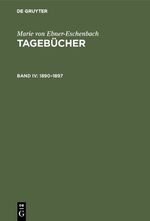 ISBN 9783484106017: Marie von Ebner-Eschenbach: Tagebücher / 1890-1897