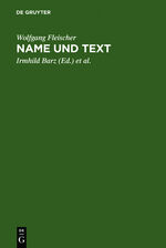 ISBN 9783484106802: Name und Text - ausgewählte Studien zur Onomastik und Stilistik