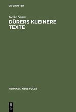 ISBN 9783484150973: Dürers kleinere Texte