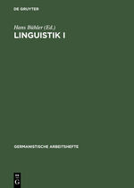 ISBN 9783484251052: Linguistik I – Lehr- und Übungsbuch zur Einführung in die Sprachwissenschaft